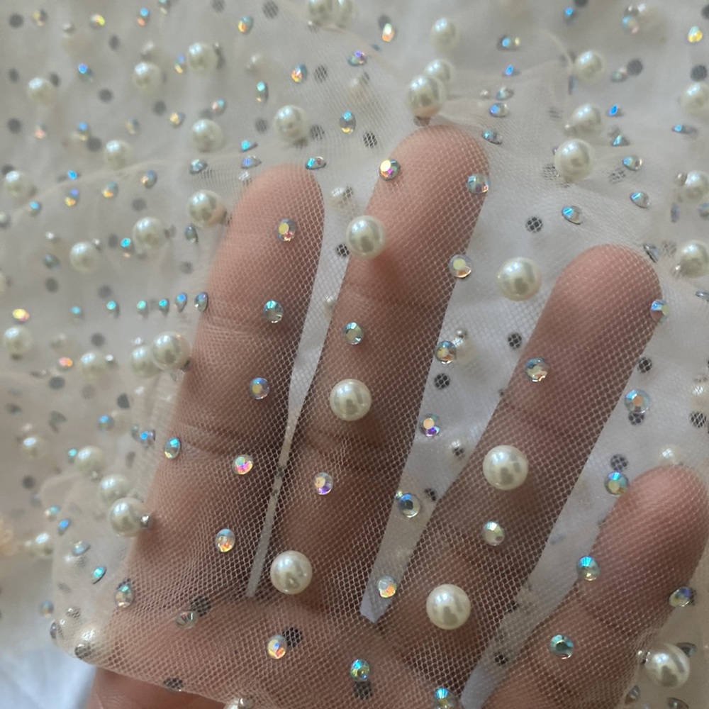 Pearl and crystal Tulle top - Picture 2 of 3
